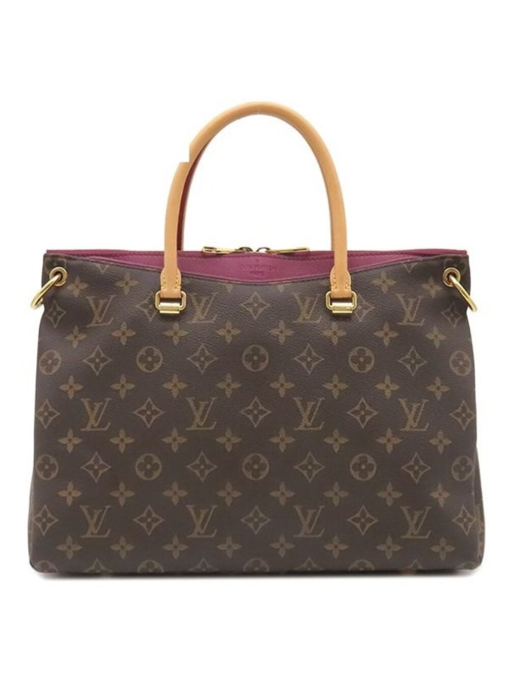 Louis Vuitton 2-Way Bag Pallas Monogram Canvas Aurore Gold Brown Purple Handbag